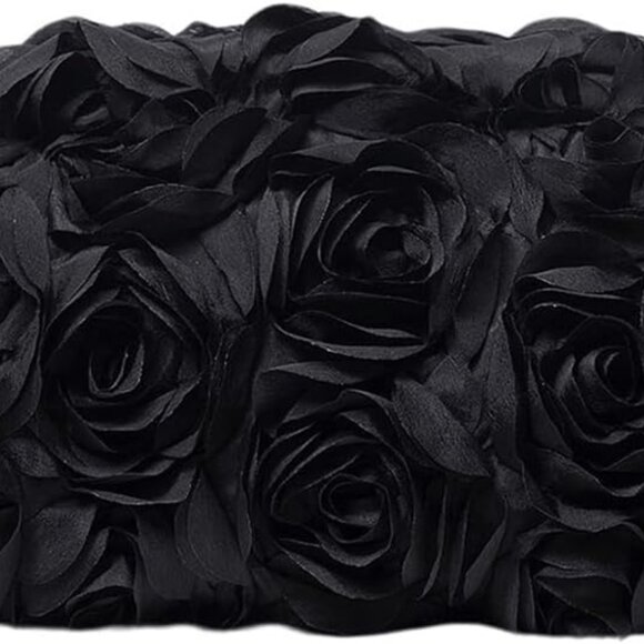Women's Polyester Floral Clutch Bag 3D Rose Evening Party Prom Handbag - Picture 1 of 6